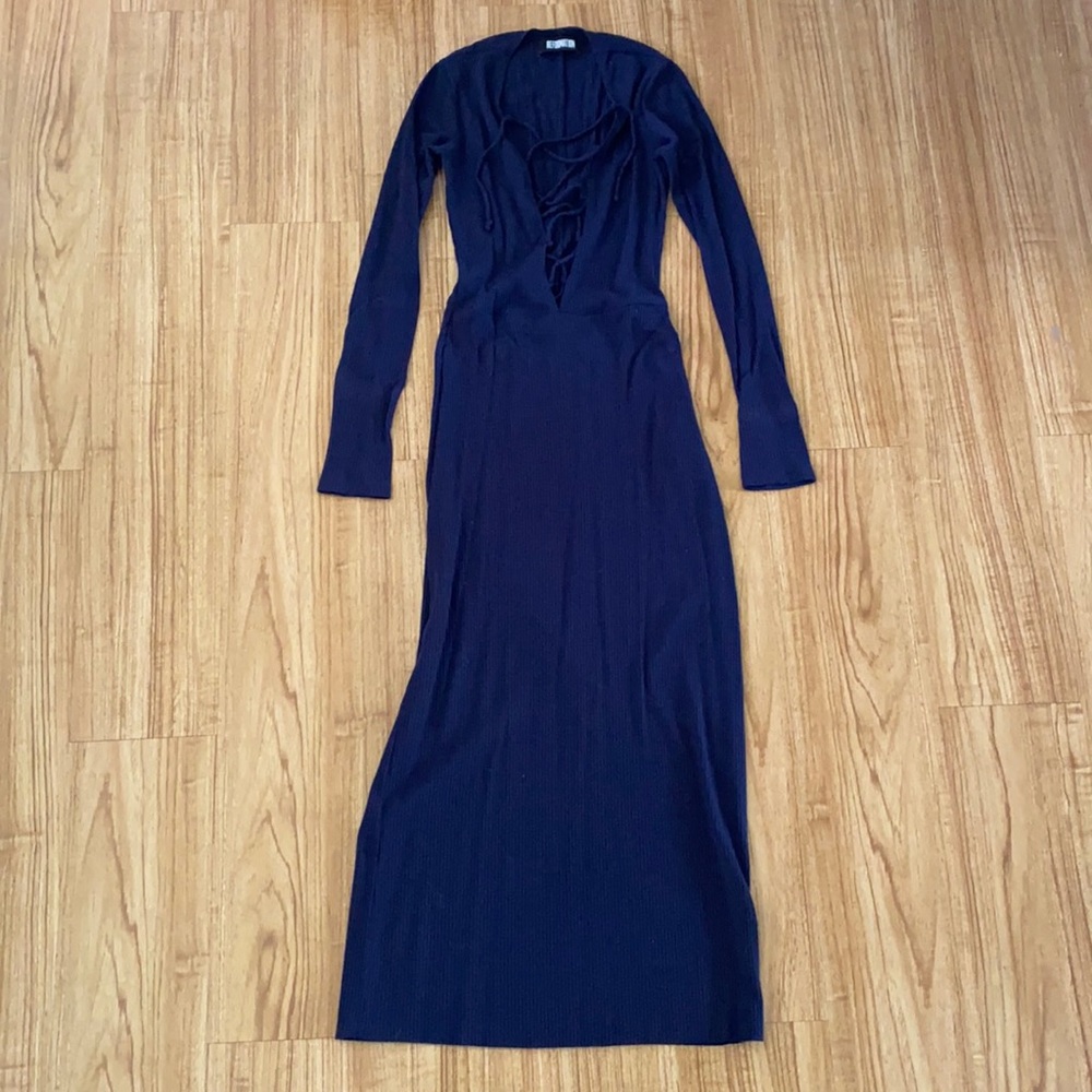 Reformation low cut corseted midi dress